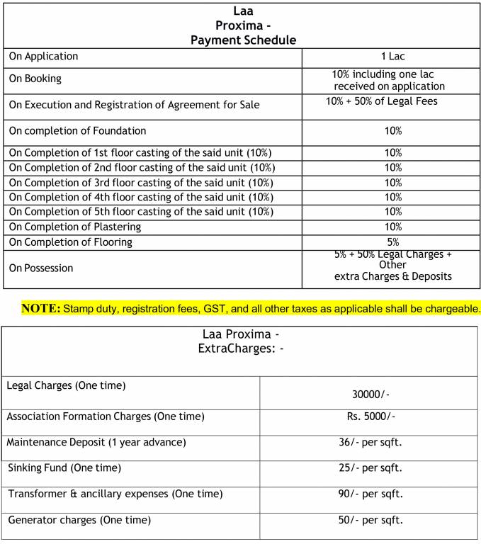 laa-proxima Construction Linked Payment (CLP) Payment Plan