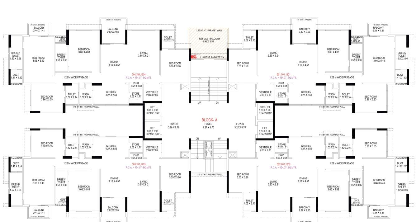  swati premier Block A Cluster Plan From 5th, 7TH To 12th Floor