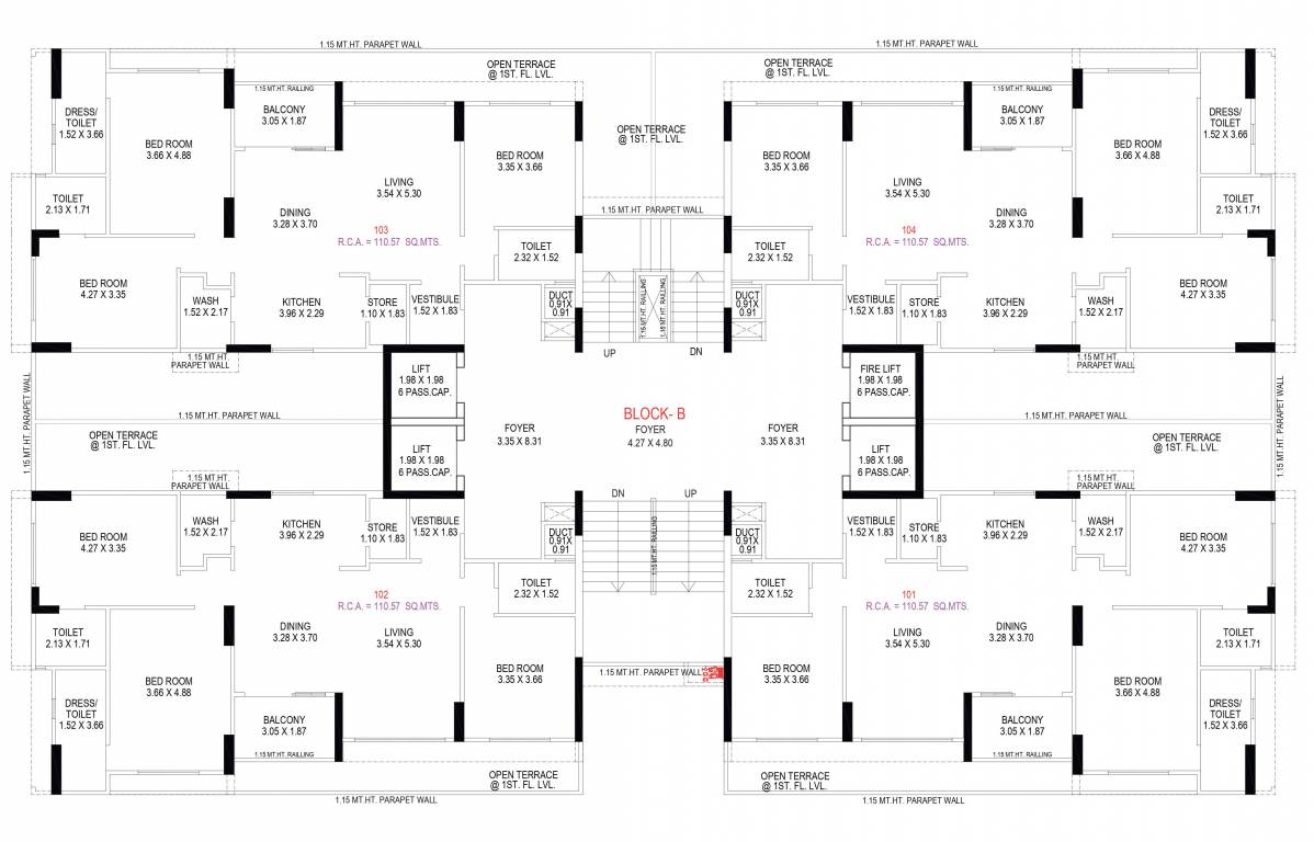 swati premier Block B Cluster Plan For 1st Floor