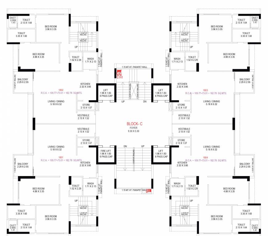  swati premier Block C Cluster Plan For 18th Floor