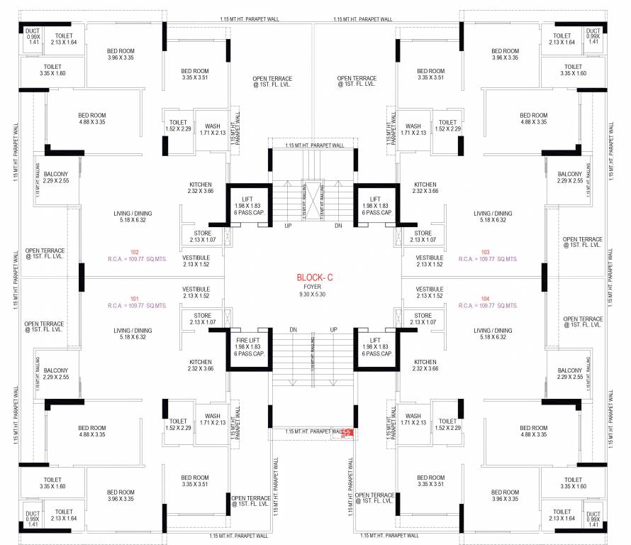  swati premier Block C Cluster Plan For 1st Floor