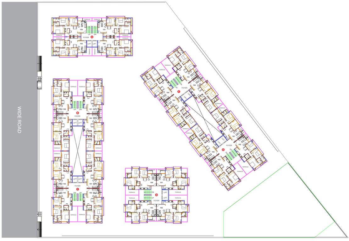  vista two Block A,B,C,D,E And F Cluster Plan For 1st Floor