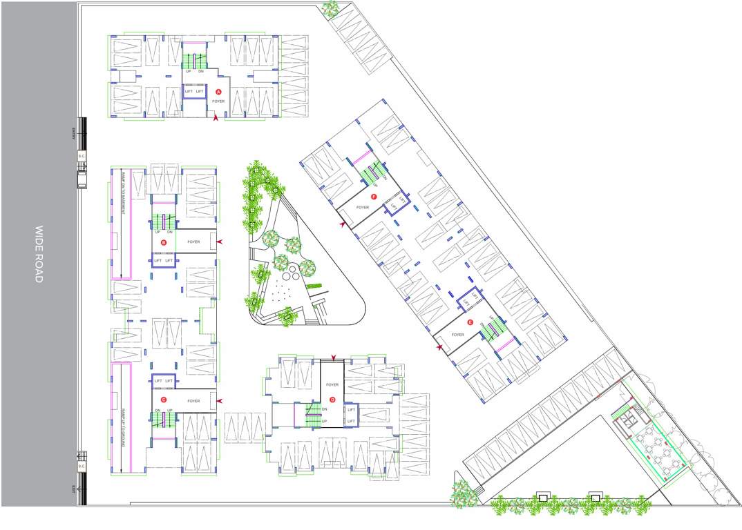  vista two Block A,B,C,D,E And F Cluster Plan For Ground Floor