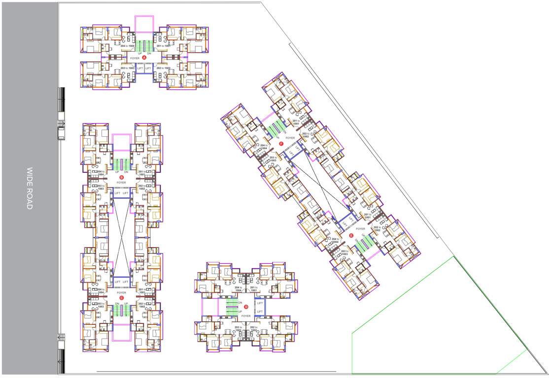  vista two Block A,B,C,D,E And F Cluster Plan For Typical Floor Plan