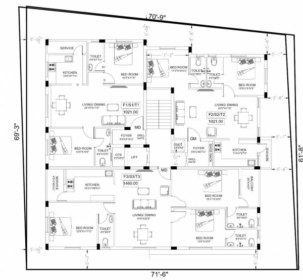  manam Manam Cluster Plan from 1st to 3rd Floor