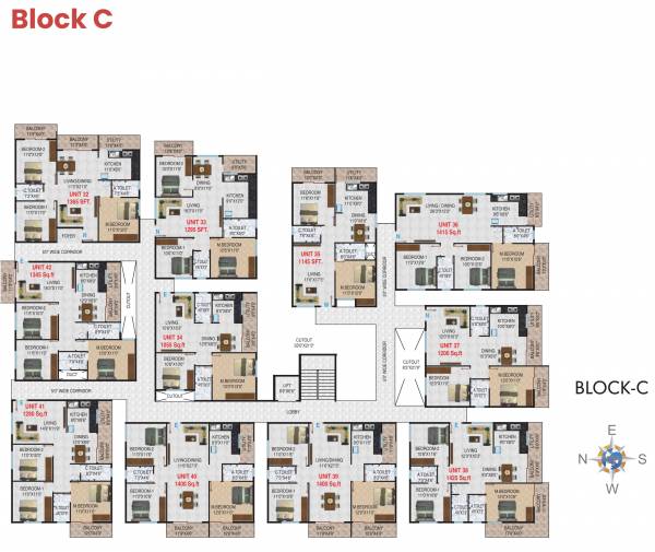  elite Elite Block C Typical Cluster Plan