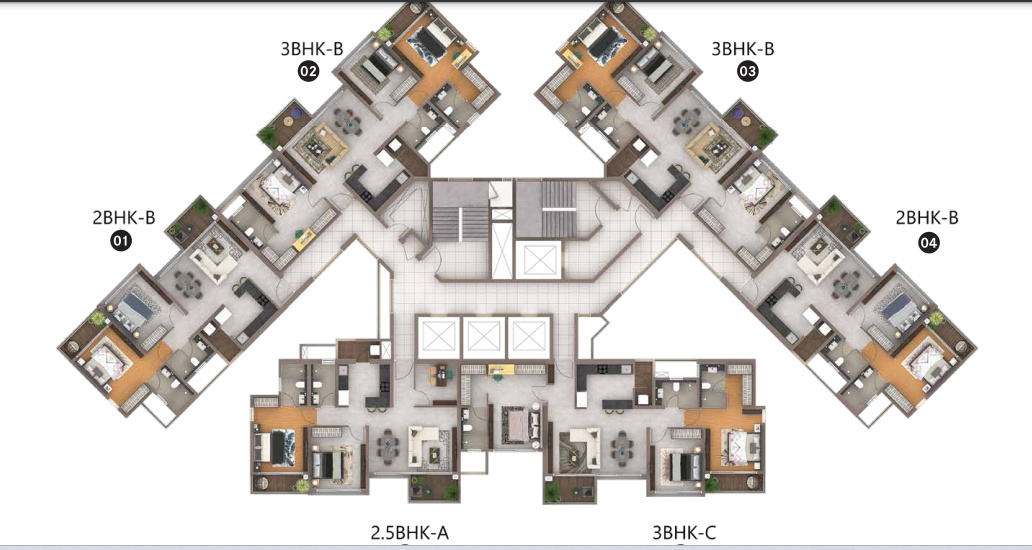  arbano towers Tower 74 Cluster Plan