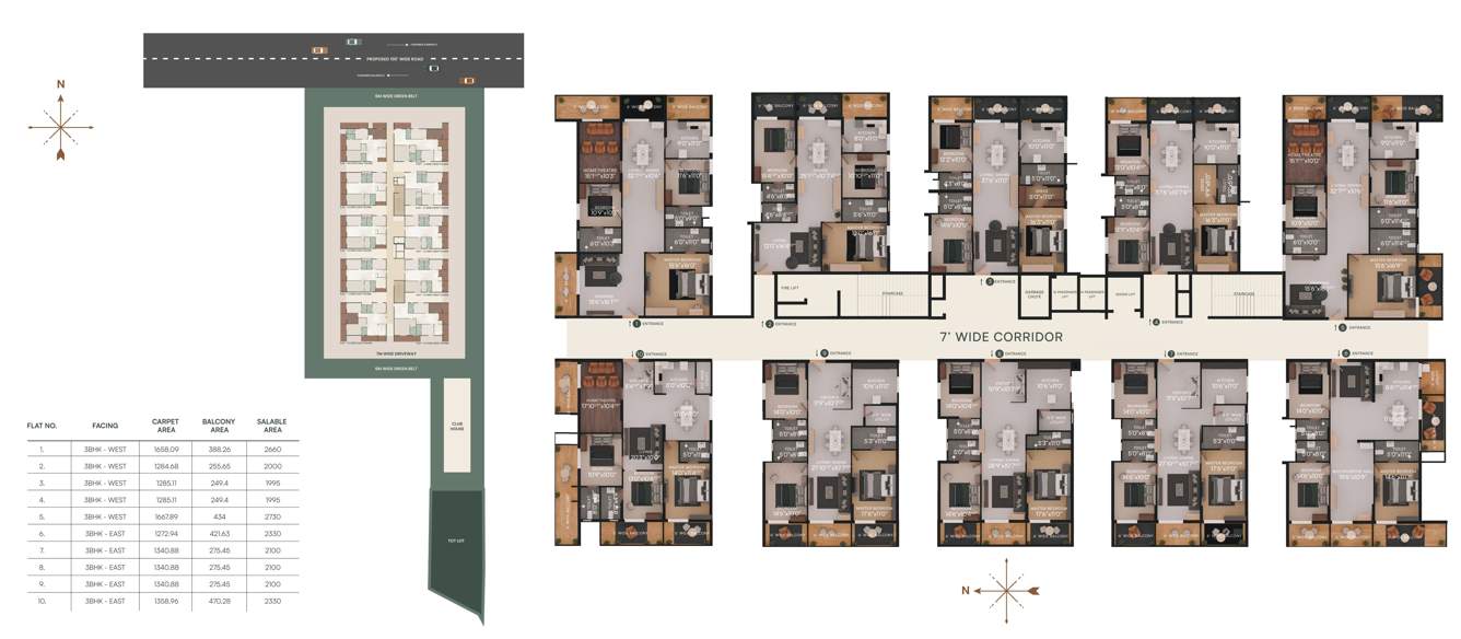  aranya kalanjali Aranya Kalanjali Cluster Plan for Typical Floor