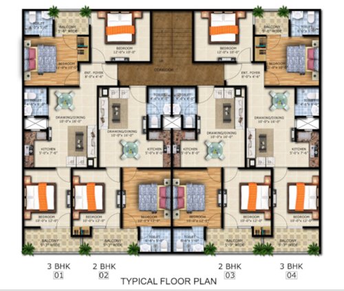 Block A Cluster Plan from 1st to 4th Floor orchid-heights Block A Cluster Plan from 1st to 4th Floor
