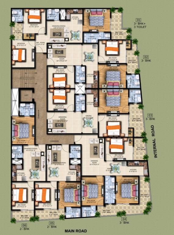  orchid heights Block B Cluster Plan from 1st to 4th Floor