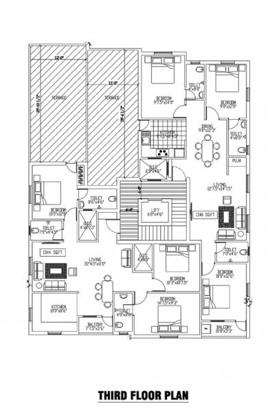  thirumala-flats Thirumala Flats Cluster Plan for 3rd Floor