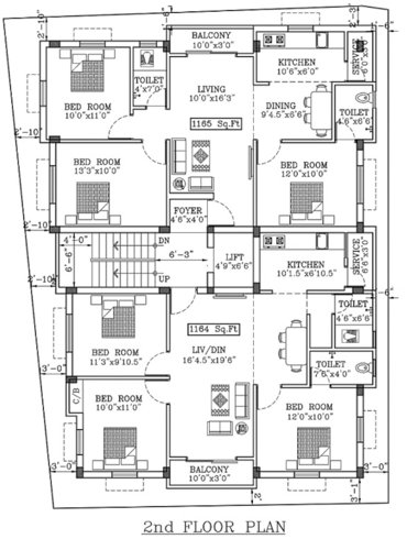  thirumala-flats-ii Thirumala Flats II Cluster Plan for 2nd Floor