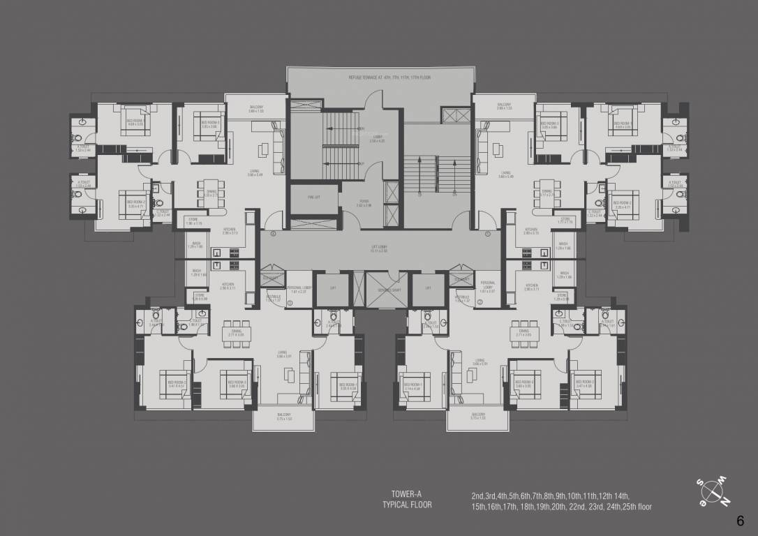  accolade Block A Cluster Plan for Typical Floor