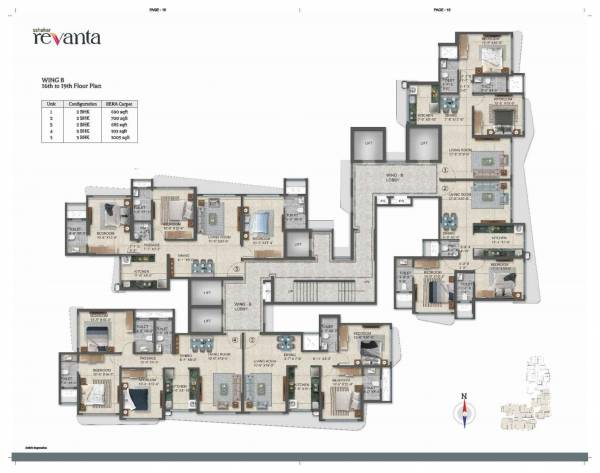 revanta Wing B Cluster Plan from 16th to 19th Floor