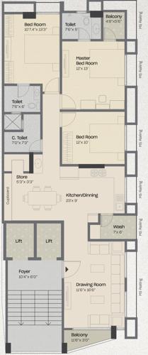  chandraraj-apartments Chandraraj Apartments Typical Cluster Plan
