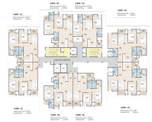  millennial-homes-2-0 Tower 1 & 2 Cluster Plan from 1st to 17th Floor