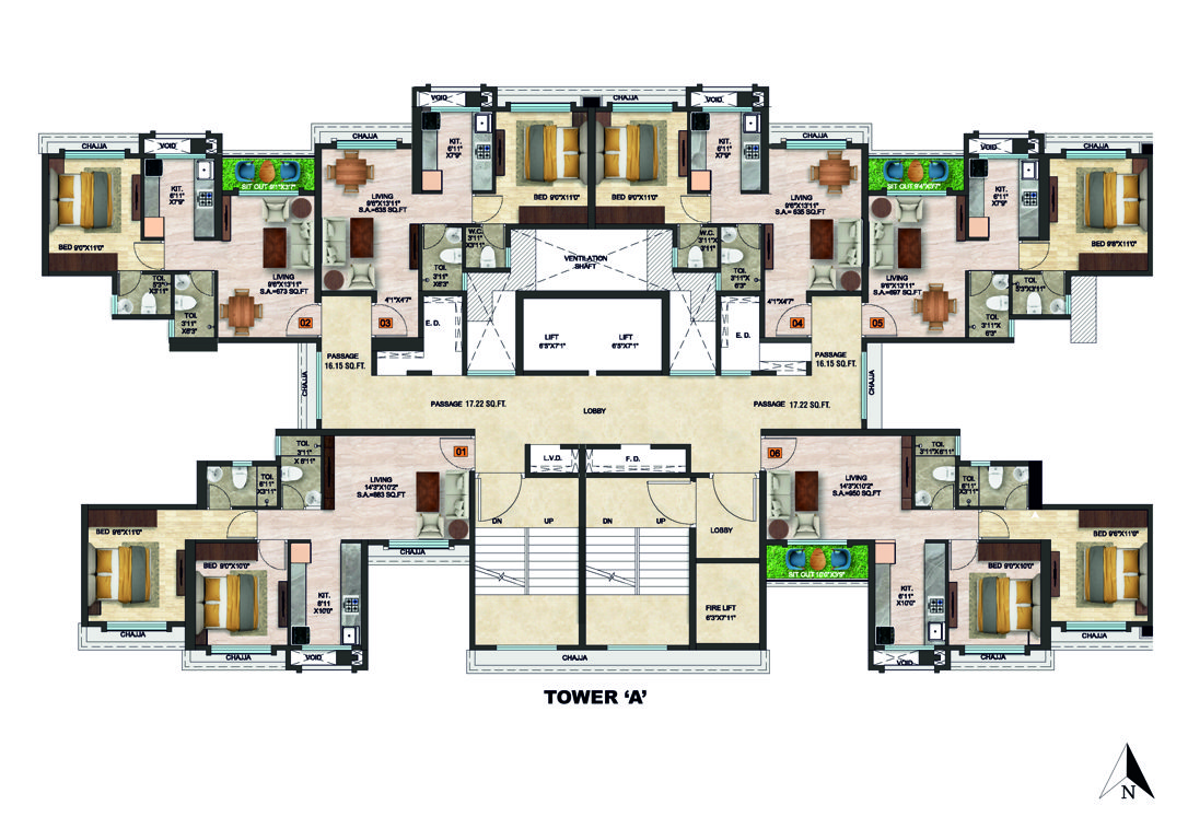  mantram Tower A Cluster Plan