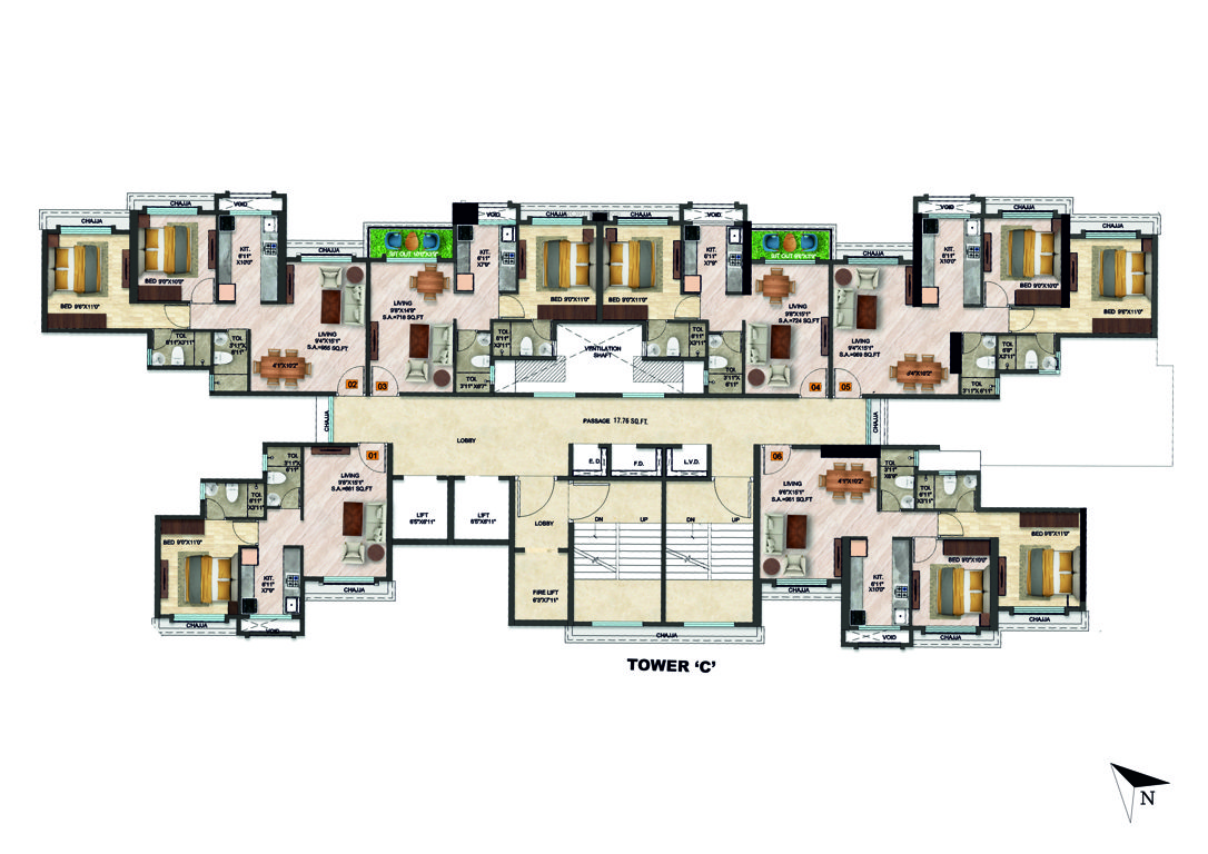  mantram Tower A Cluster Plan