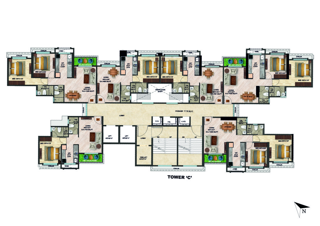  mantram Tower A Cluster Plan
