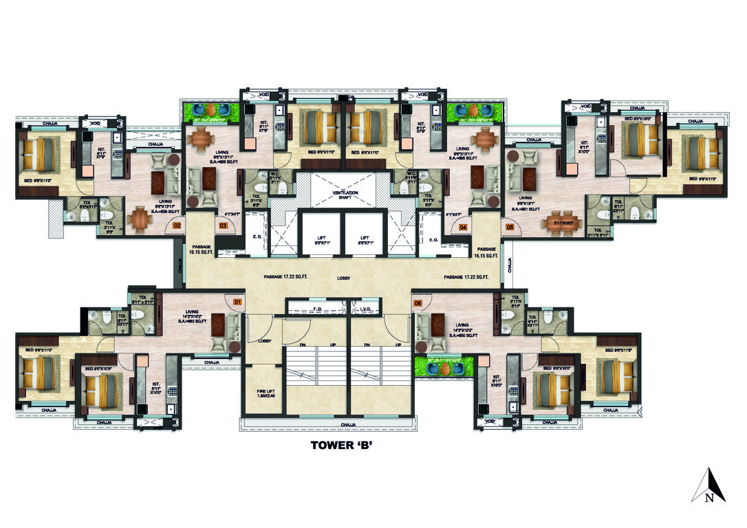  mantram Tower A Cluster Plan