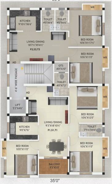  sai-prabhu-flat Sai Prabhu Flat Cluster Plan For Typical Floor Plan