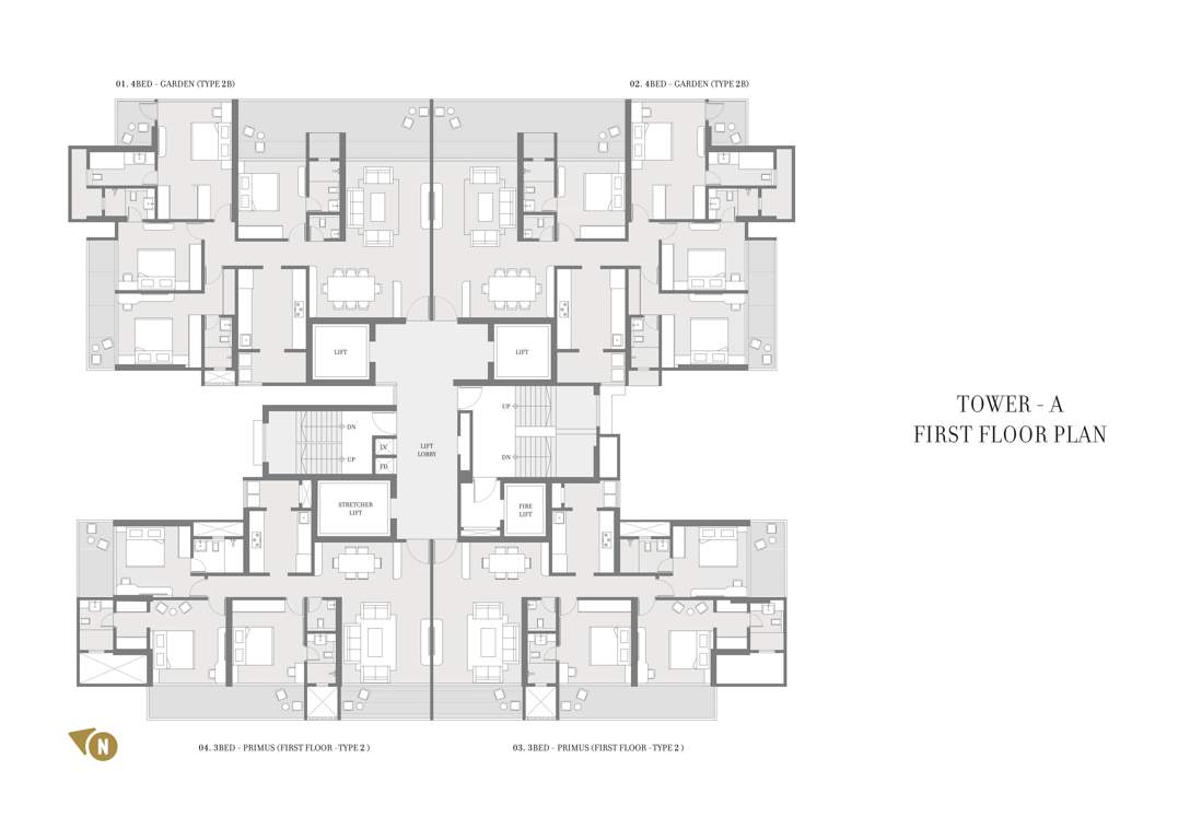  24k manor tower a 24K Manor Tower A Cluster Plan for 1st Floor