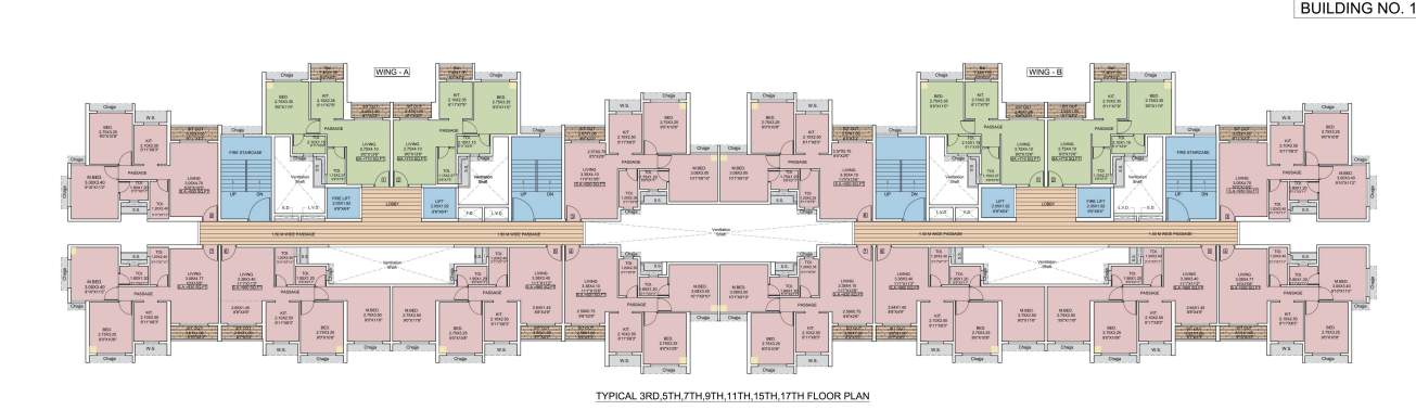  hill creast Building No 1   A Wing And B Wing Cluster Plan From 3rd To 17th Floor