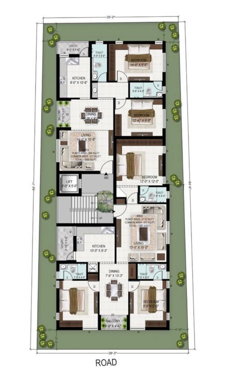  meadows Meadows Cluster Plan from 1st to 3rd Floor