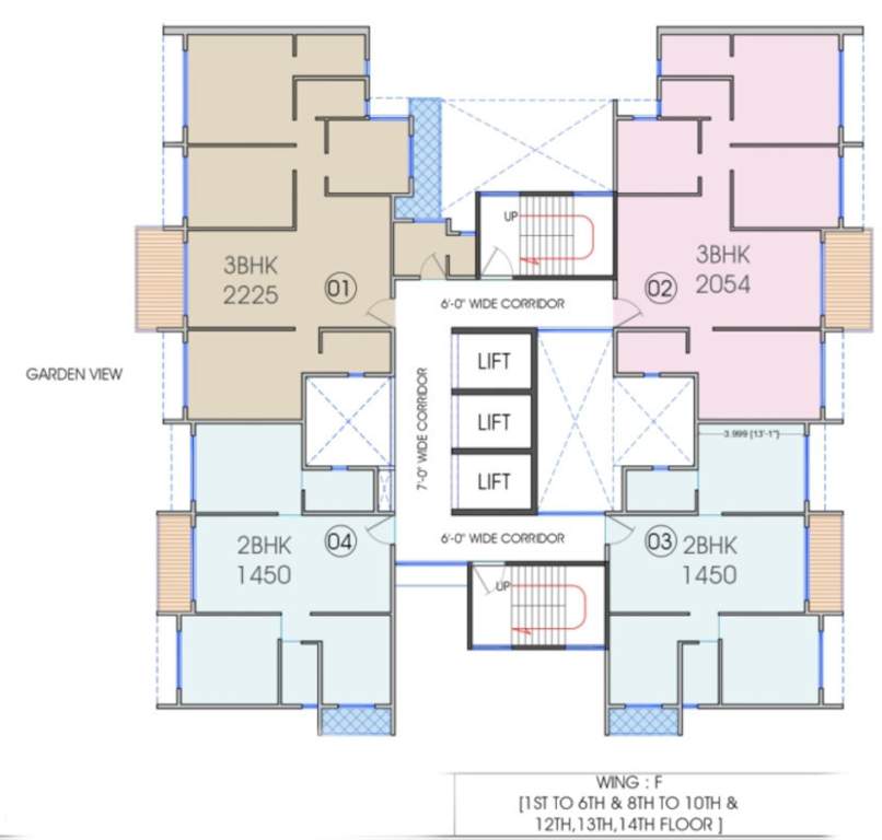  palm beach Wing F Cluster Plan From 1st To 14th Floor Expect 1st & 7th