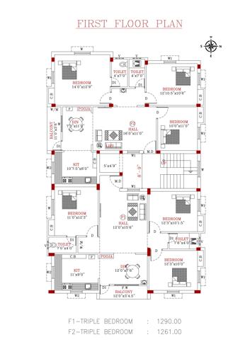  poongovil-flats Poongovil Flats Cluster Plan for 2nd Floor