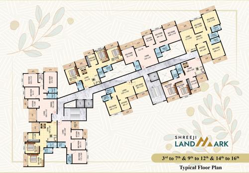  landmark-phase-i Shreeji Landmark Phase I A Wing Cluster Plan
