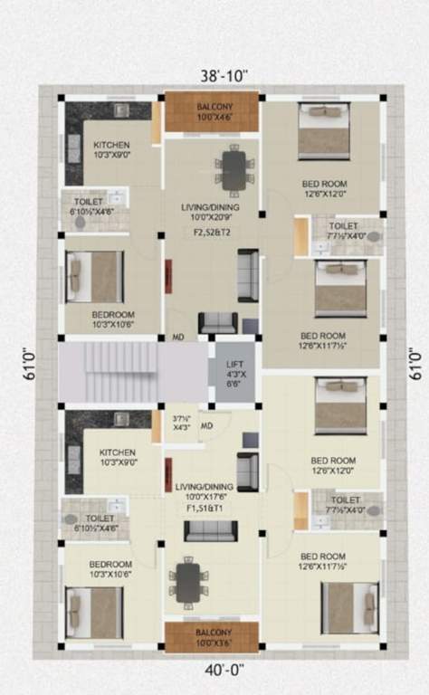  sai ranga flats Sai Ranga Flats Cluster Plan from 1st to 3rd Floor