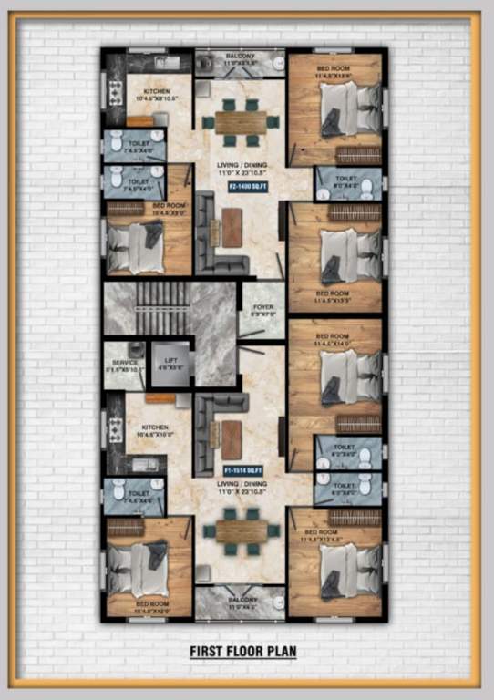  sri mahalakshmi flats Sri Mahalakshmi Flats Cluster Plan for 1st Floor