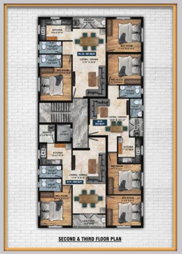  sri-mahalakshmi-flats Sri Mahalakshmi Flats Cluster Plan from 2nd to 3rd Floor