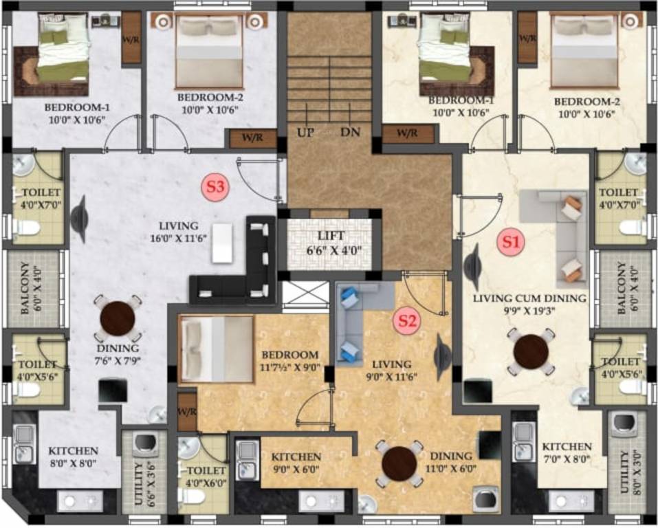  homes Mathi Homes Cluster Plan For 2nd Floor