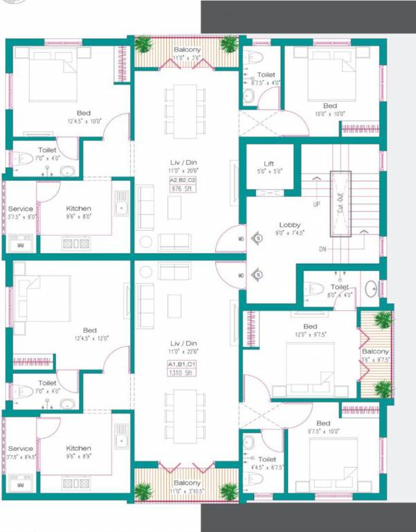  harshidha Block A Cluster Plan from 1st to 3rd Floor