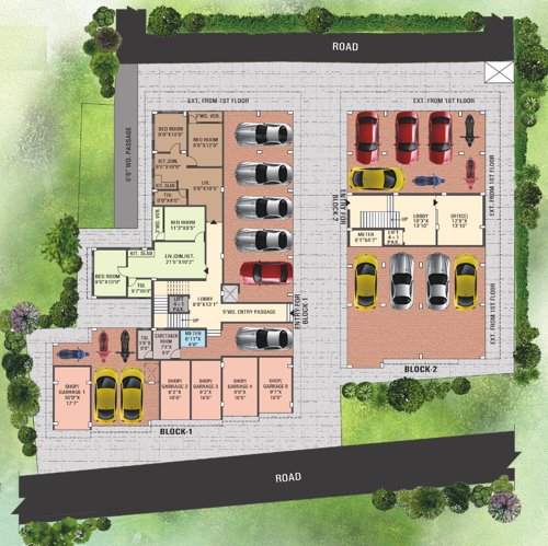  sandhyaneer Block 1 And Block 2 Cluster Plan For Ground Floor