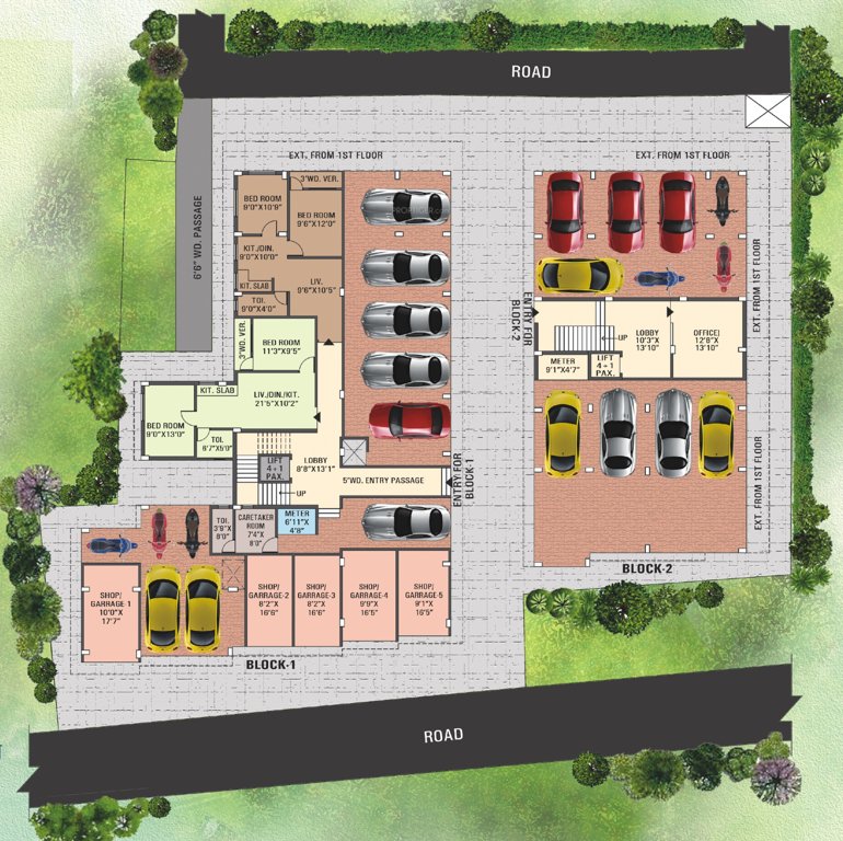  sandhyaneer Block 1 And Block 2 Cluster Plan For Ground Floor