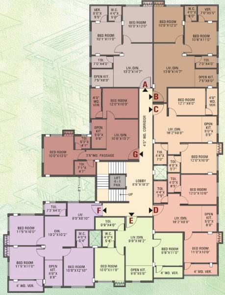  sandhyaneer Block 1 Cluster Plan From 1st To 4th Floor