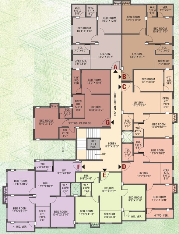  sandhyaneer Block 1 Cluster Plan From 1st To 4th Floor