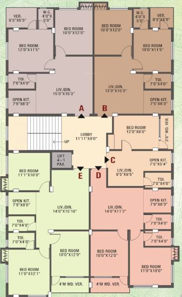  sandhyaneer Block 2 Cluster Plan From 1st To 4th Floor