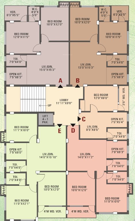  sandhyaneer Block 2 Cluster Plan From 1st To 4th Floor