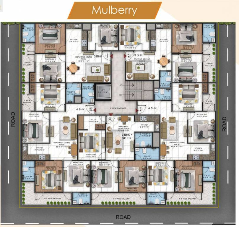  as ultima one Tower Mulberry Cluster Plan