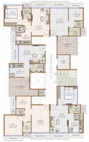  casa Casa Cluster Plan for 7th Floor
