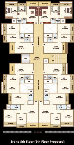  bhaveshwar-oasis Bhaveshwar Oasis Cluster Plan From 3rd To 6th Floor