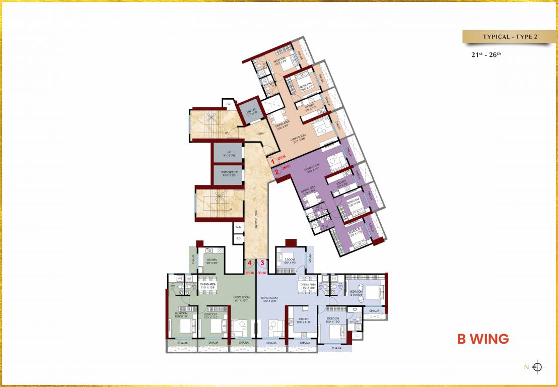  gami bianca Wing B Cluster Plan from 21th to 26th Floor