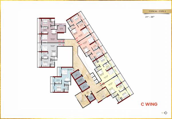  gami-bianca Wing C Cluster Plan from 21th to 26th Floor