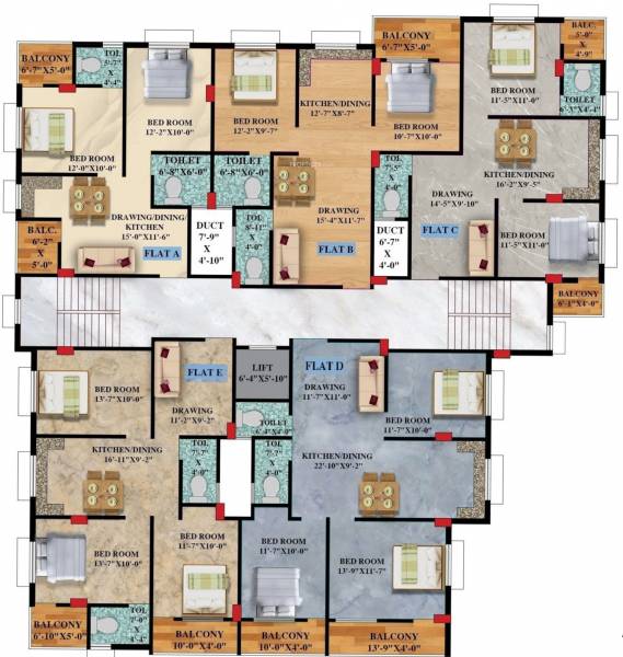  malini-apartment Malini Apartment Cluster Plan