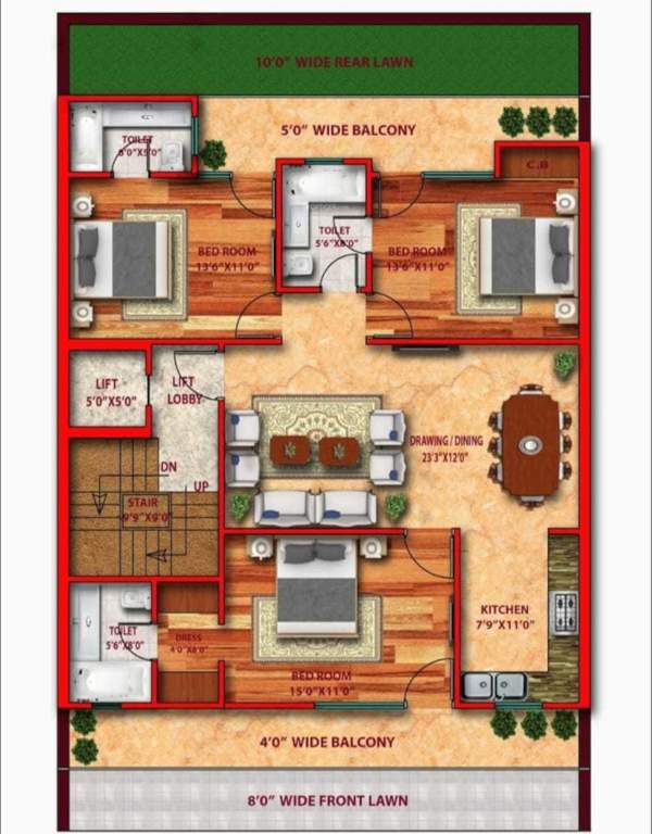  luxury floors Luxury Floors Cluster Plan from 1st to 4th Floor