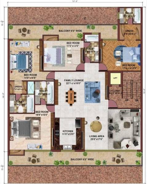  smart-homes Dummy Tower Cluster Plan from 1st to 4th Floor